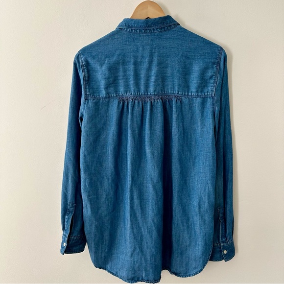 Ann Taylor Loft Chambray Softened Long Sleeve Button Down Collar Shirt Size S - Picture 5 of 13
